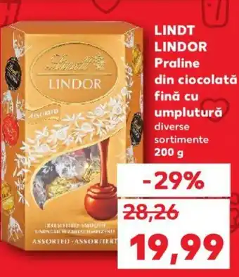Kaufland LINDT LINDOR Praline din ciocolată fină cu umplutură Ofertă