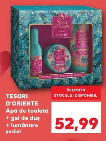 Kaufland TESORI D'ORIENTE Apă de toaletă + gel de duş + lumânare pachet Ofertă