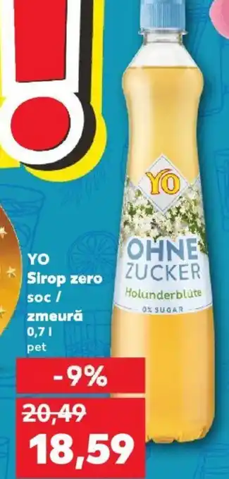 Kaufland YO Sirop zero soc / zmeură 0.7L Ofertă