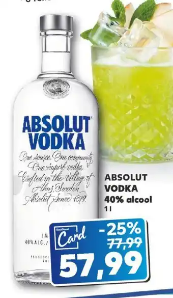 Kaufland ABSOLUT VODKA VODKA 40% alcool 1L Ofertă
