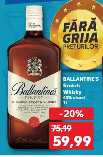 Kaufland BALLANTINE'S Scotch Whisky 40% alcool 1L Ofertă