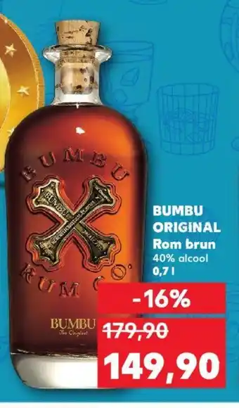 Kaufland BUMBU ORIGINAL Rom brun 40% alcool 0,7L Ofertă