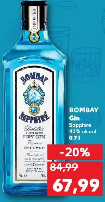 Kaufland BOMBAY Gin Sapphire 40% alcool 0,7L Ofertă