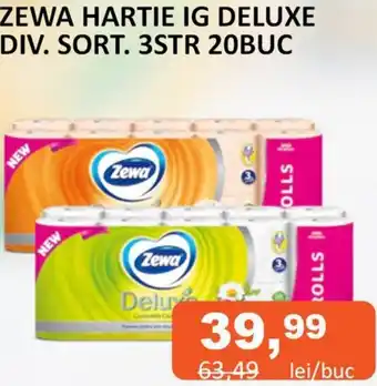 Unicarm ZEWA HARTIE IG DELUXE DIV. SORT. 3STR 20BUC Ofertă