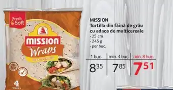 Selgros MISSION Tortilla din făină de grâu cu adaos de multicereale Ofertă