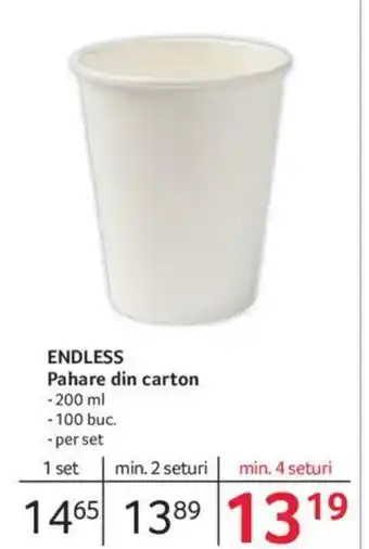 Selgros ENDLESS Pahare din carton Ofertă