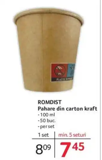 ROMDIST Pahare din carton kraft