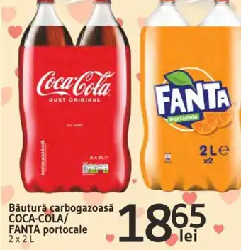 Supeco Băutură carbogazoasă COCA-COLA/ FANTA portocale 2x2L Ofertă