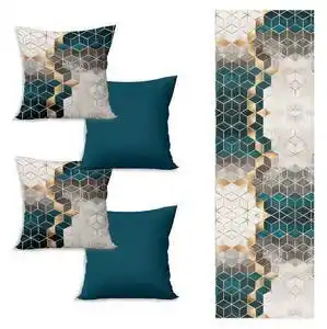 Favi Set napron și 4 fețe de pernă Optic - Minimalist Cushion Covers Ofertă