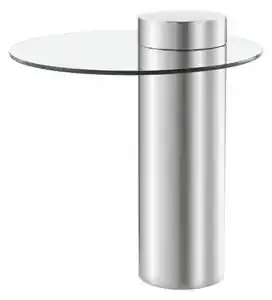 Favi Măsuță de cafea rotunda din sticla si otel Ontario 52 cm argintiu Ofertă