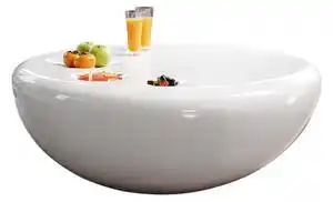 Favi Masuta de cafea rotunda din fibra de sticla 100x100x38 cm alba Ofertă