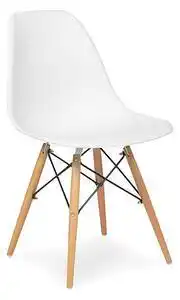 Favi Scaun stil scandinav, pentru bucatarie si dining, alb, picioare lemn natur Ofertă