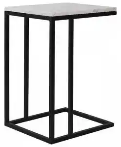 Favi Masuta de cafea dreptunghiulara din marmura si metal Lexington 66x45x40 cm alba Ofertă