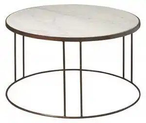 Favi Masuta de cafea rotunda din marmura 81x81x48 cm alba Ofertă