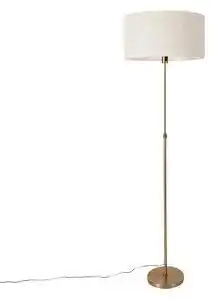 Favi Lampa de podea reglabila bronz cu abajur gri deschis 50 cm - Parte Ofertă