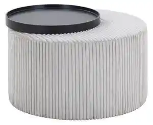 Favi Masuta de cafea rotunda din MDF/tesatura 70 cm gri Ofertă