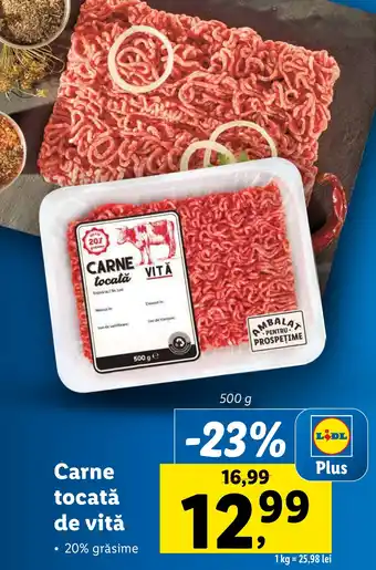 Lidl Carne tocată de vită Ofertă