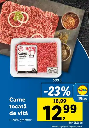 Lidl Carne tocată de vită Ofertă