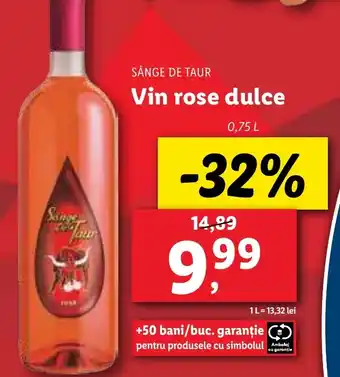 Lidl SÂNGE DE TAUR Vin rose dulce Ofertă