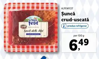 Lidl ALPENFEST Şuncă crud-uscată Ofertă