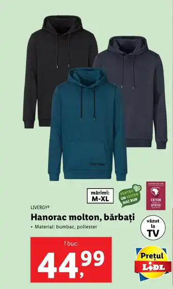 Lidl LIVERGY® Hanorac molton, bărbați Ofertă