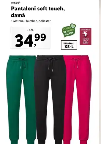 Lidl esmara® Pantaloni soft touch, damă Ofertă