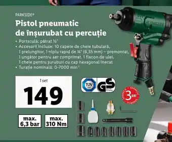 Lidl PARKSIDEⓇ Pistol pneumatic de înşurubat cu percuție Ofertă