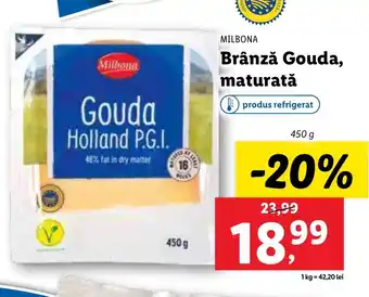Lidl MILBONA Brânză Gouda, maturată Ofertă