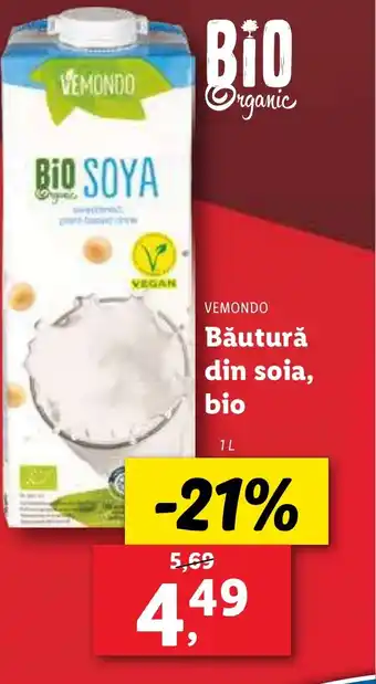 Lidl VEMONDO Băutură din soia, bio 1L Ofertă