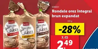 Lidl SONDEY Rondele orez integral brun expandat Ofertă
