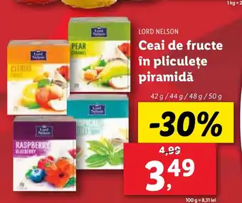 Lidl LORD NELSON Ceai de fructe în pliculeţe piramidă Ofertă