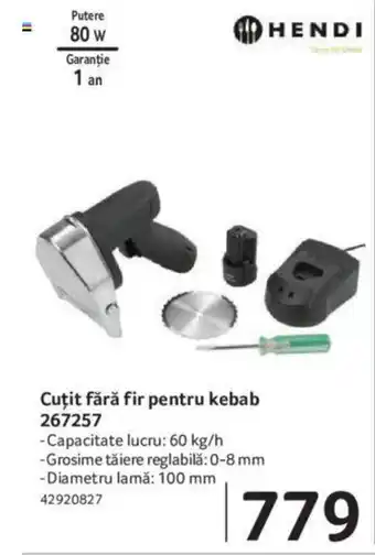 Selgros Cuțit fără fir pentru kebab 267257 Ofertă
