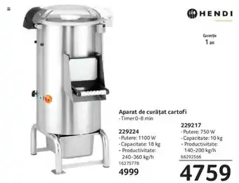 Selgros Aparat de curățat cartofi Ofertă