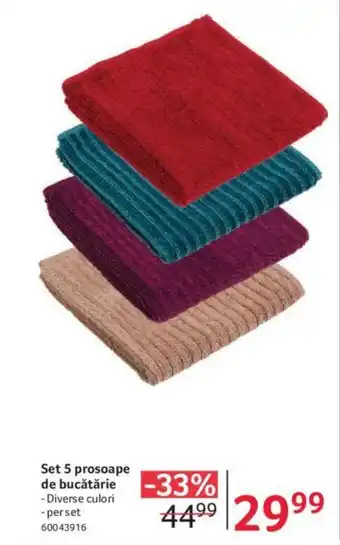 Selgros Set 5 prosoape de bucătărie Ofertă