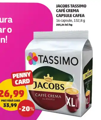 Penny JACOBS TASSIMO CAFÉ CREMA CAPSULE CAFEA Ofertă