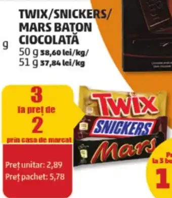 Penny TWIX/SNICKERS/ MARS BATON CIOCOLATĂ Ofertă