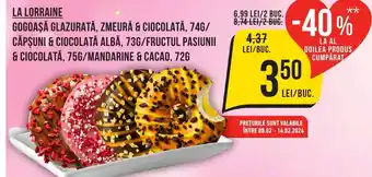 Mega Image LA LORRAINE GOGOAȘĂ GLAZURATĂ, ZMEURĂ & CIOCOLATĂ, 74G Ofertă