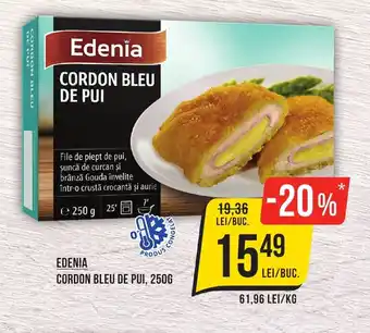 Mega Image EDENIA CORDON BLEU DE PUI, 250G Ofertă