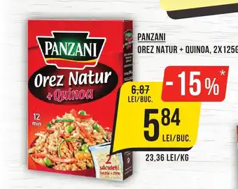 Mega Image PANZANI OREZ NATUR + QUINOA, 2X125G Ofertă