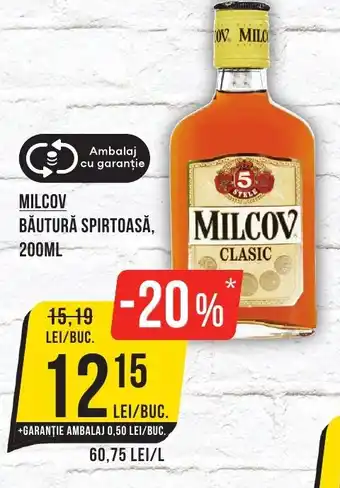 Mega Image MILCOV BĂUTURĂ SPIRTOASĂ, 200ML Ofertă