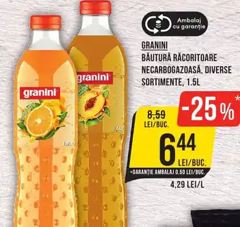 Mega Image GRANINI BĂUTURĂ RĂCORITOARE NECARBOGAZOASĂ, DIVERSE SORTIMENTE, 1.5L Ofertă