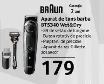 Selgros BRAUN Aparat de tuns barba BT5340 Wet&Dry Ofertă