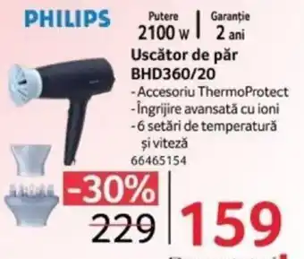 Selgros PHILIPS Uscător de păr BHD360/20 Ofertă