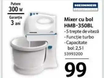 Selgros Mixer cu bol HMB-350BL Ofertă