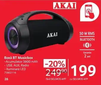 Selgros Boxă BT Musicbox Ofertă