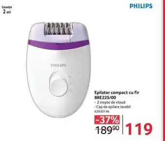 Selgros PHILIPS Epilator compact cu fir BRE225/00 Ofertă