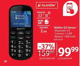 Selgros Telefon D2 Senior Ofertă