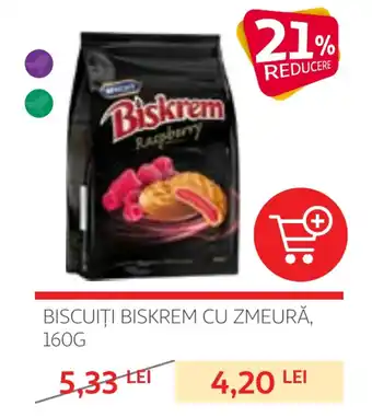 BISCUITI BISKREM CU ZMEURĂ, 160G