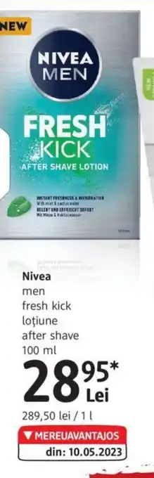 DM Nivea men fresh kick loţiune after shave 100 ml Ofertă