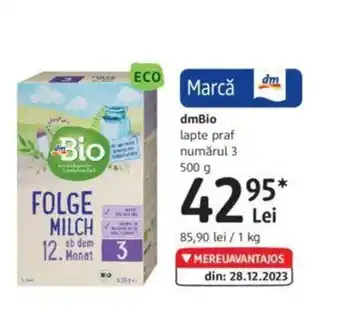 DM DmBio lapte praf numărul 3 500 g Ofertă